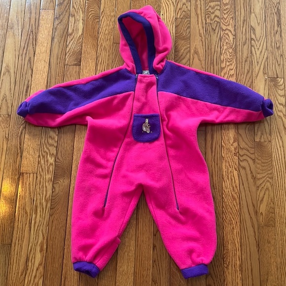 Vintage Quiltex Beatrix Potter Baby Bunting Snowsuit 18-24MO Winter Retro Pink